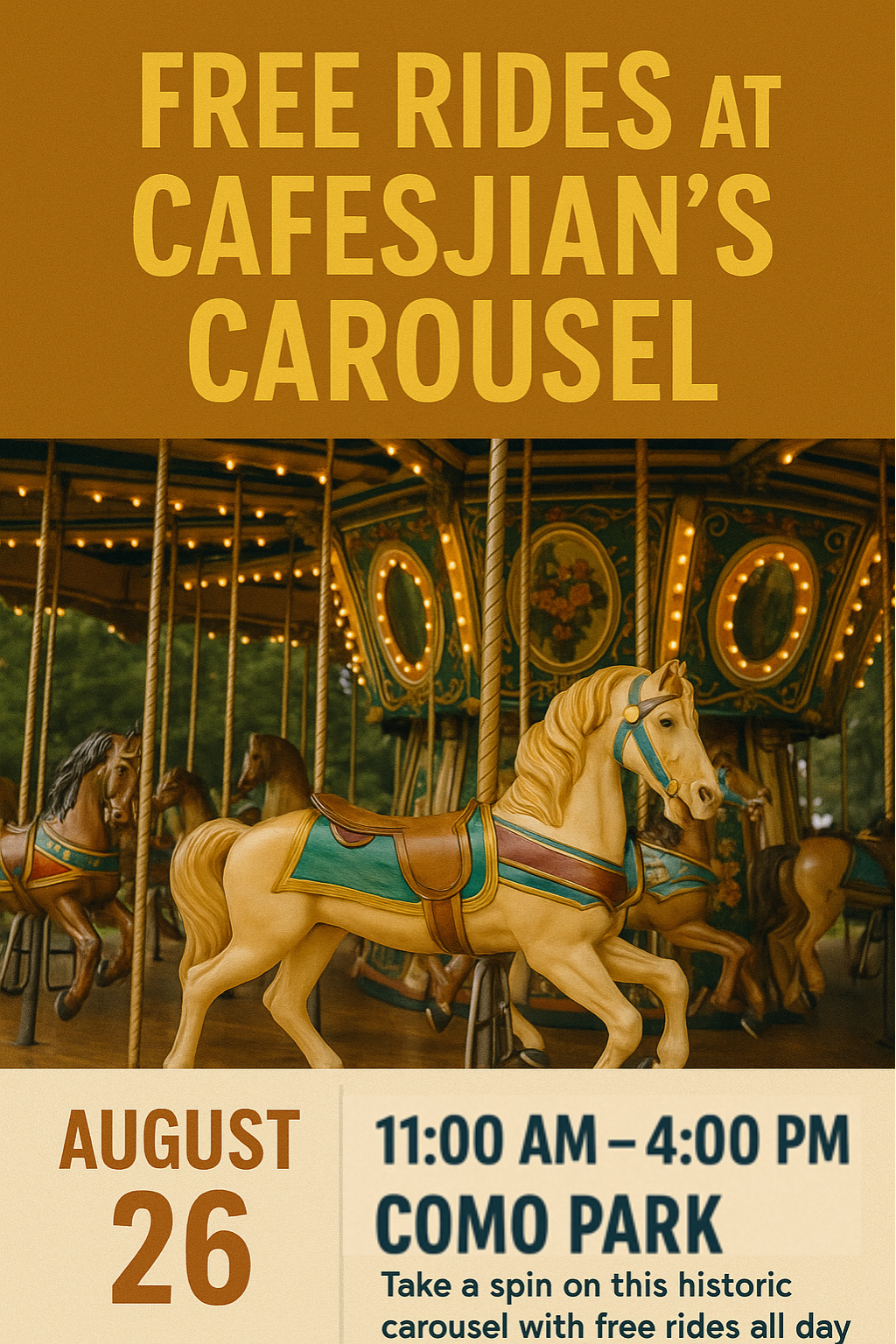 Free Carousel Rides at Como Zoo