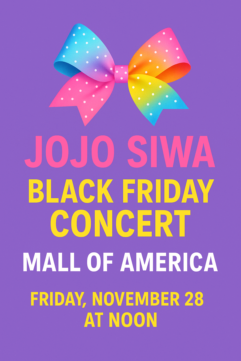 JoJo Siwa Black Friday Concert at MOA