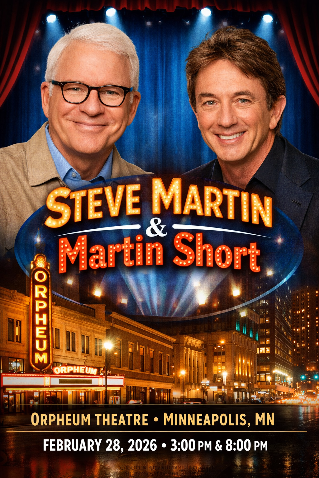 Steve Martin and Martin Short Minneapolis 2026 Orpheum Theatre Comedy Show